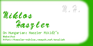 miklos haszler business card